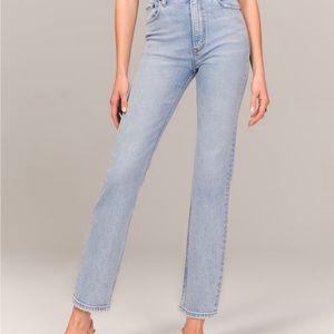 Abercrombie Ultra High Rise Ankle Straight Jean Light Wash 29L